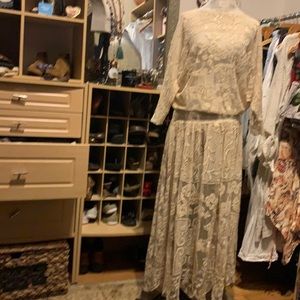 Vintage  One of its Kind Jane McRae Whiddon Antique Lace Dress  #46